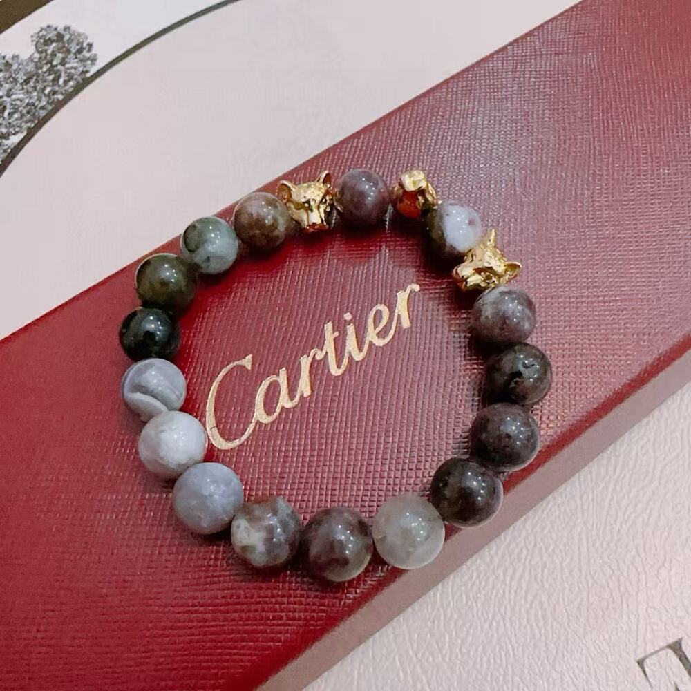 Cartier Natural Agate Stone Bead Bracelet